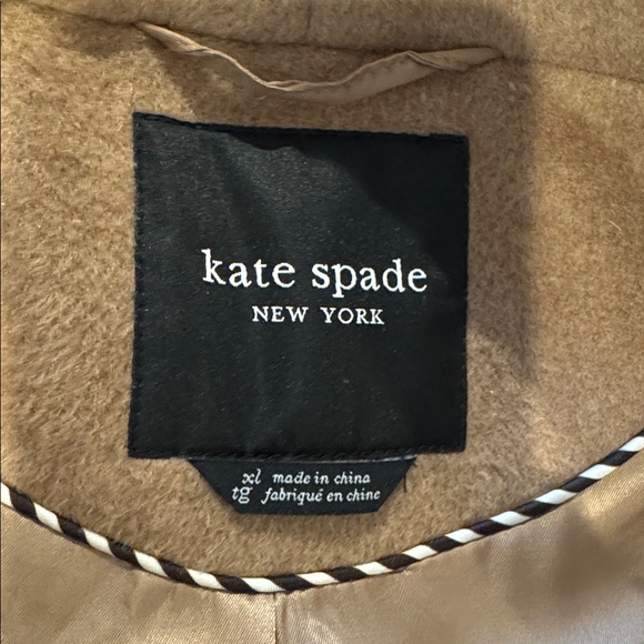 NEW With Tags - Kate Spade New York High Neck Wool Blend Coat in Camel - Size XL - Picture 6 of 7